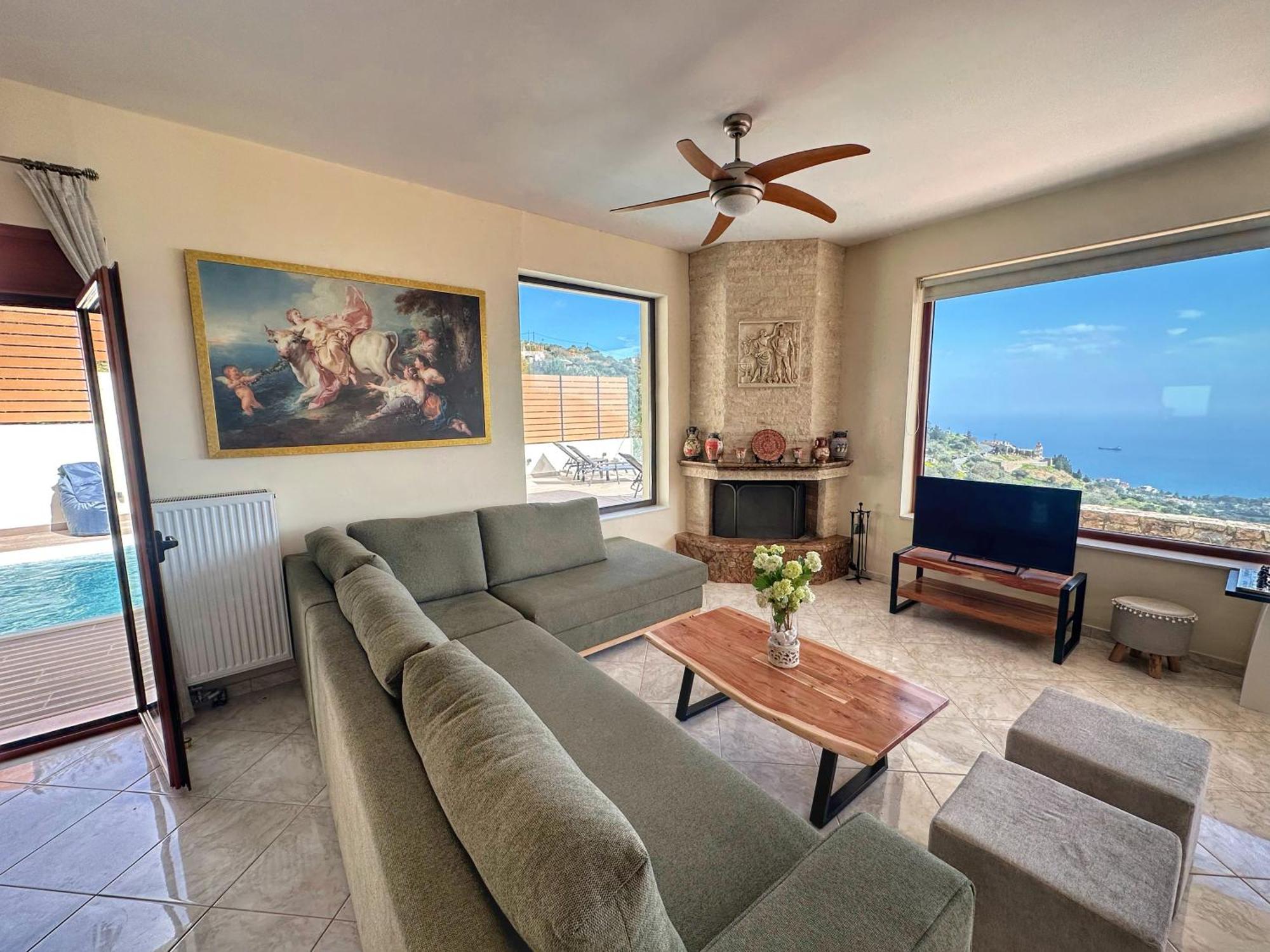 Villa Balcony, Cozy Villa With Amazing View Rodhiá Exterior foto